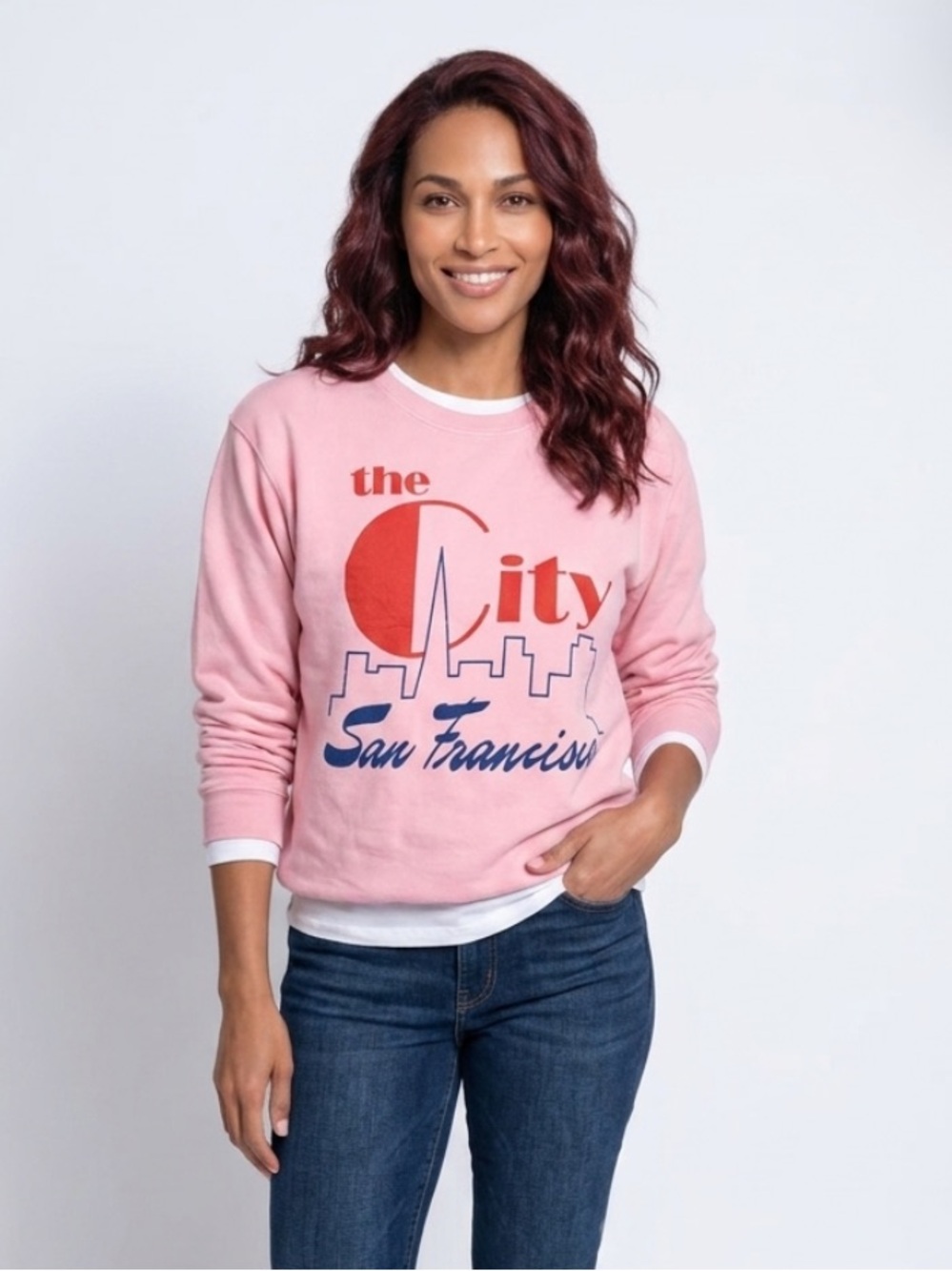 Project Social T The City Sweatshirt Pink L/XL NWT - Picture 1 of 8